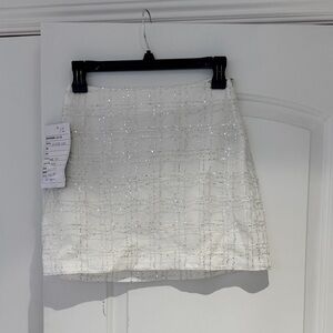 Le Lis White Sparkle Mini Skirt